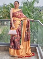 Organza Multi Colour Party Wear Zari Work Saree